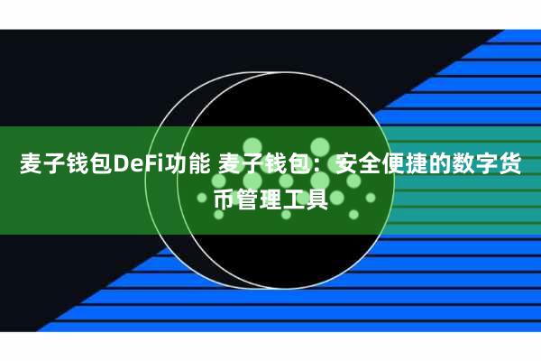麦子钱包DeFi功能 麦子钱包：安全便捷的数字货币管理工具