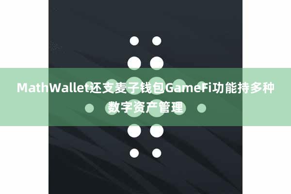 MathWallet还支麦子钱包GameFi功能持多种数字资产管理